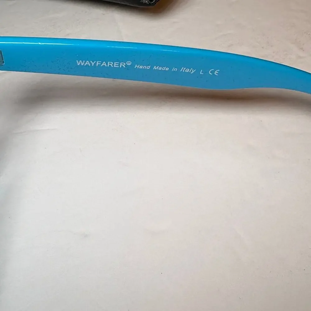 Blue Ray Ban Rayban Wayfarer Sunglasses & Case Handmade Italy RB2140